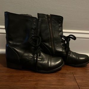 Black lace up boots